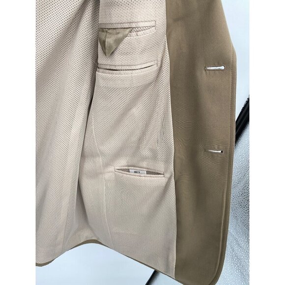 TravelSmith Mens Vintage Tan Microfiber Blazer 40R Tan Net Mesh Lining - Picture 11 of 16